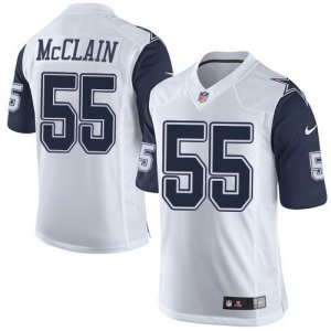 Nike Dallas Cowboys #55 Rolando McClain White Rush Jerseys(Limited)