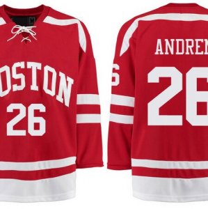 Boston University Terriers BU #26 Oskar Andren Red Stitched