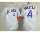 mlb jerseys new york mets #4 dykstra white(blue strip)