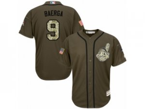 Youth Majestic Cleveland Indians #9 Carlos Baerga Authentic Green Salute to Service MLB Jersey