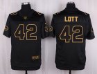 Nike San Francisco 49ers #42 Ronnie Lott Black Pro Line Gold Collection Jersey(Elite)