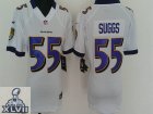 2013 Super Bowl XLVII Women NEW NFL Baltimore Ravens 55 Terrell Suggs White(Women new)