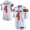 Mens Nike Cleveland Browns #4 Britton Colquitt Game White NFL Jersey