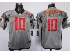 Nike Youth Washington Redskins #10 Robert Griffin III Grey Shadow Jerseys W 80th Patch