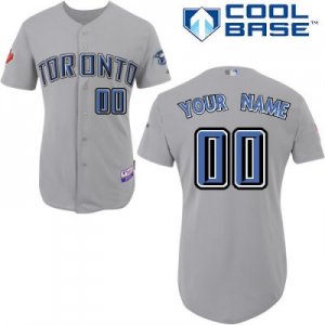 Customized Toronto Blue Jays Jersey Grey Road Cool Base Baseball