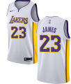 Nike Los Angeles Lakers #23 LeBron James White NBA Swingman jersey