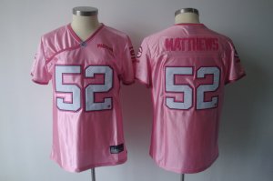 women nfl green bay packers #52 matthews pink(2009)