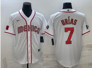 Mexico 7 Julio Urias White 2023 World Baseball Classic Jerseys