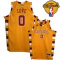 Men's Adidas Cleveland Cavaliers #0 Kevin Love Swingman Gold Throwback Classic 2016 The Finals Patch NBA Jersey