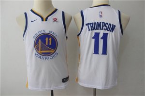 Warriors #11 Klay Thompson White White Youth Nike Swingman Jersey