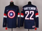 NHL Olympic Team USA #22 Kevin Shattenkirk Navy Blue Captain America Fashion Stitched Jerseys