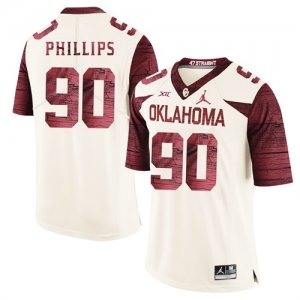 Oklahoma Sooners #90 Jordan Phillips White 47 Game Winning Streak College Football Jersey