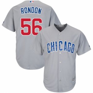 Men\'s Majestic Chicago Cubs #56 Hector Rondon Replica Grey Road Cool Base MLB Jersey