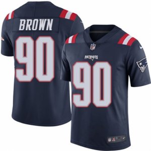 Mens Nike New England Patriots #90 Malcom Brown Limited Navy Blue Rush NFL Jersey