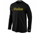 Nike Pittsburgh Steelers Authentic font Long Sleeve T-Shirt Black
