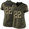 Womens Nike New England Patriots #22 Justin Coleman Limited Green Salute to Service NFL Jersey