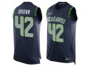 Mens Nike Seattle Seahawks #42 Arthur Brown Limited Steel Blue Player Name & Number Tank Top NFL Jersey