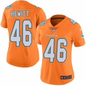 Womens Nike Miami Dolphins #46 Neville Hewitt Limited Orange Rush NFL Jersey