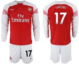 2018-19 Arsenal 17 IWOBI Home Long Sleeve Soccer Jersey