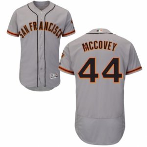 Mens Majestic San Francisco Giants #44 Willie McCovey Grey Flexbase Authentic Collection MLB Jersey