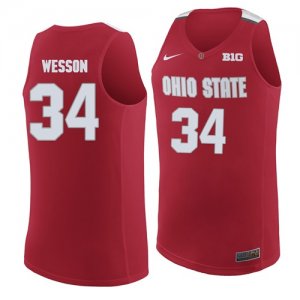 Ohio State Buckeyes 34 Kaleb Wesson Red College Basketball Jersey