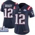 Nike Patriots #12 Tom Brady Navy Women 2019 Super Bowl LIII Color Rush Limited Jersey