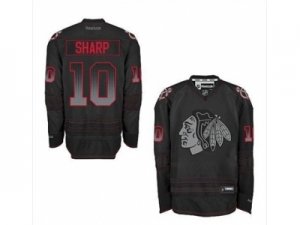 nhl jerseys chicago blackhawks #10 sharp black[number black-red]