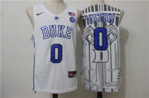 Duke Blue Devils #0 Jayson Tatum White College Basketball Jersey