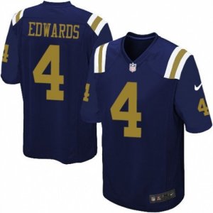 Mens Nike New York Jets #4 Lac Edwards Game Navy Blue Alternate NFL Jersey