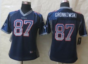 Women Nike New England Patriots #87 Gronkowski Blue Jerseys(Drift Fashion)