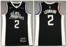 Clippers #2 Kawhi Leonard Black 2021 City Edition Nike Swingman Jersey