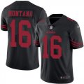 Youth Nike San Francisco 49ers #16 Joe Montana Black Stitched NFL Limited Rush Jersey