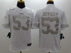 Nike San Francisco 49ers #53 NaVorro Bowman Platinum White Jerseys(Game)