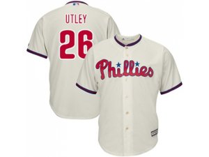 Youth Philadelphia Phillies #26 Chase Utley Stitched Cream MLB Jersey