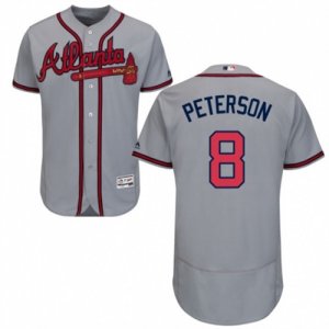 Men Atlanta Braves #8 Jace Peterson Majestic Gray Authentic Collection Flexbase Jersey