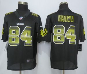 2015 New Nike Pittsburgh Steelers #84 Brown Black Strobe Jerseys(Limited)