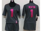 Nike women carolina panthers #1 cam newton dk.grey jerseys[breast cancer awareness]