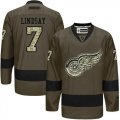 Detroit Red Wings #7 Ted Lindsay Green Salute to Service Stitched NHL Jersey