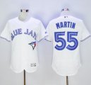 Toronto Blue Jays #55 Russell Martin White Flexbase Authentic Collection Stitched Baseball Jersey