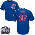 Youth Majestic Chicago Cubs #37 Travis Wood Authentic Royal Blue Alternate 2016 World Series Bound Cool Base MLB Jersey