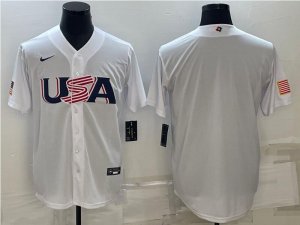 USA Blank White Nike 2023 World Baseball Classic Jersey