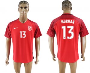 2017-18 USA 13 MORGAN Home Thailand Soccer Jersey