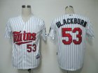 mlb minnesota twins #53 blackburn white(blue strip)