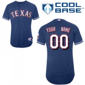 Customized Texas Rangers Jersey Blue Cool Base Baseball