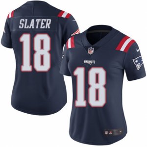 Women\'s Nike New England Patriots #18 Matthew Slater Limited Navy Blue Rush NFL Jersey