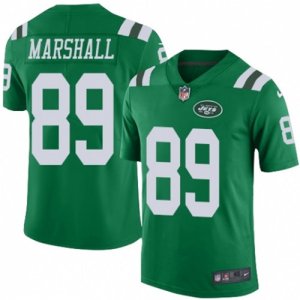 Mens Nike New York Jets #89 Jalin Marshall Elite Green Rush NFL Jersey