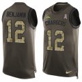 Mens Nike San Diego Chargers #12 Travis Benjamin Limited Green Salute to Service Tank Top NFL Jersey