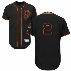 Mens Majestic San Francisco Giants #2 Denard Span Black Flexbase Authentic Collection MLB Jersey