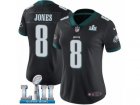 Women Nike Philadelphia Eagles #8 Donnie Jones Black Alternate Vapor Untouchable Limited Player Super Bowl LII NFL Jersey