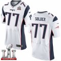 Mens Nike New England Patriots #77 Nate Solder Elite White Super Bowl LI 51 NFL Jersey